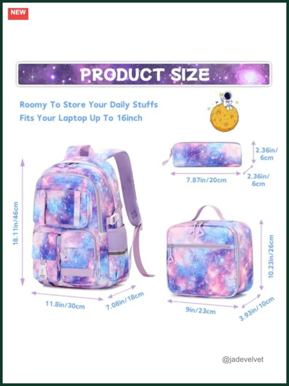 Kids Backpack Set with Lunch Box - Kawaii Ita Backpack for School